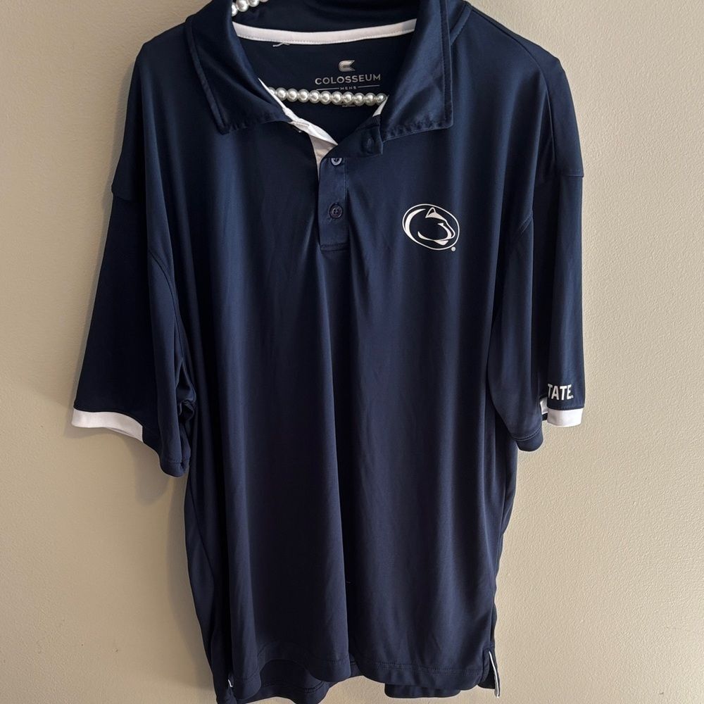 Penn State Nittany Lions Dark Blue Polo White Accents. Size Large